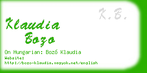 klaudia bozo business card